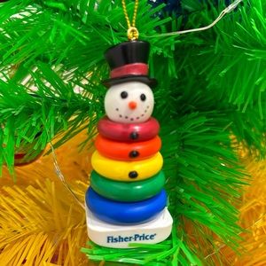 Fisher-Price Rock-A-Stack Toy Snowman Christmas Ornament 2004